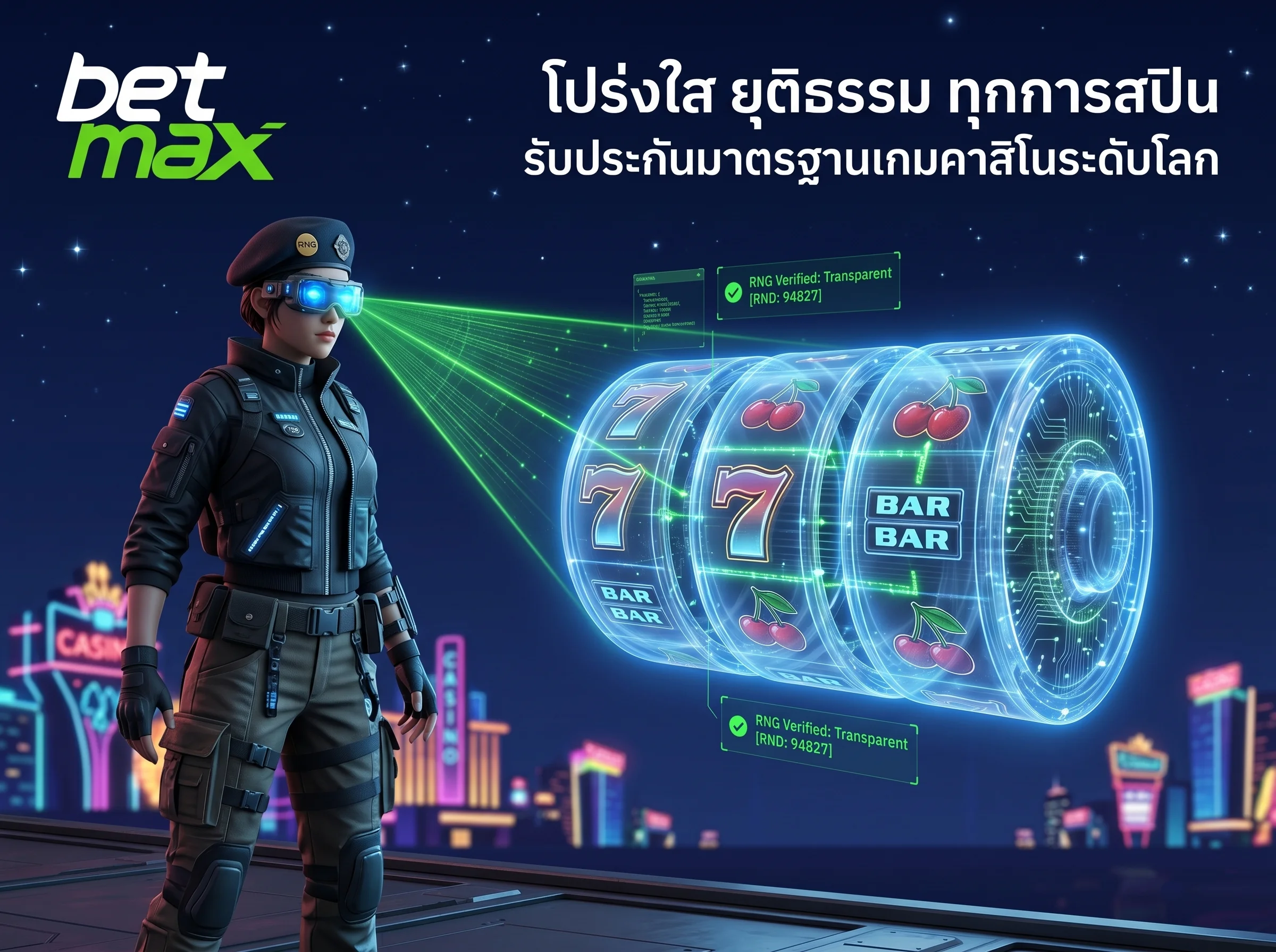 ระบบเกมโปร่งใส ยุติธรรม ไม่มีการล็อกยูส ตรวจสอบได้ภายใต้ นโยบายความเป็นส่วนตัว betmax